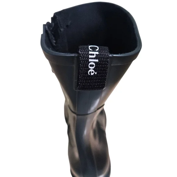 Chloé Betty Black Rubber Rain Boots – Size 41 - Picture 3 of 13